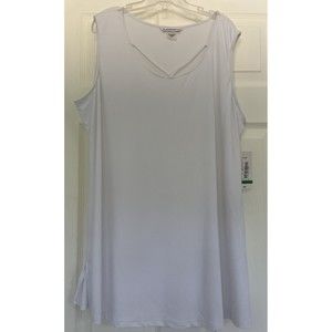 Allison Daley Women's Sleeveless Knit Tank Top white strapy NWT LONG COMFY